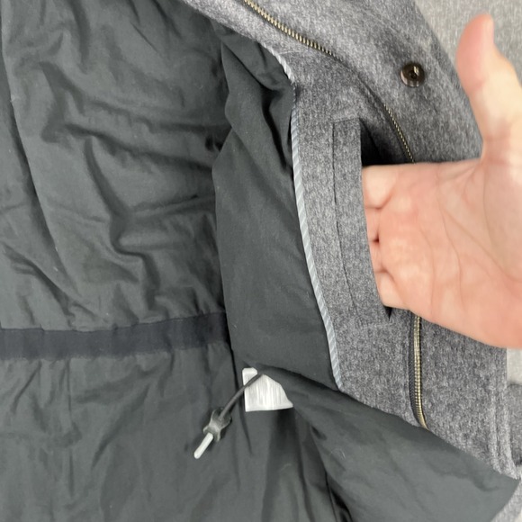 Banana Republic Jacket Mens M Gray Italian Wool Cashmere Full Zip Lined Pea Coat - Picture 11 of 16